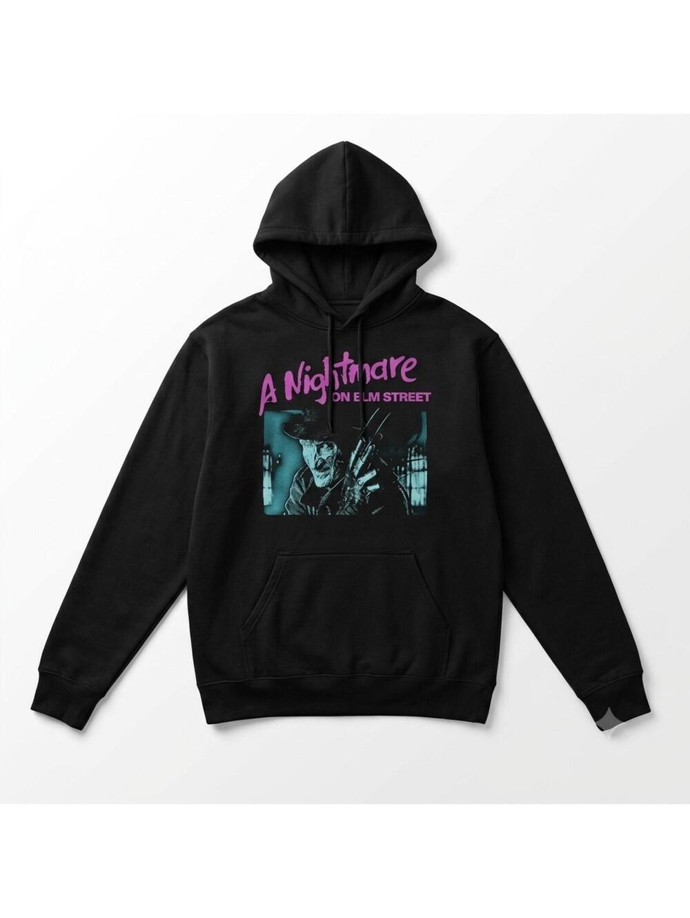 Nightmare On Elm Street Freddy Krueger Hoodie Mens Pullover Sweatshirt Black XL